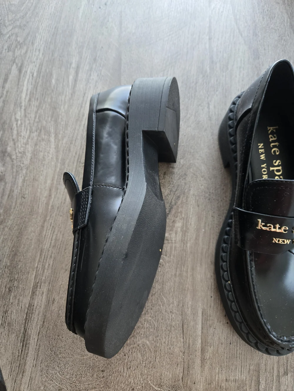 kate spade Black Patent Logo Loafers - Picture 4 of 5